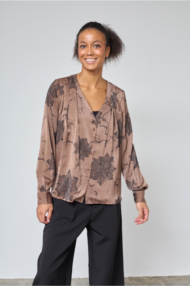 SisterS point bruine dames blouse | Model vooraanzicht