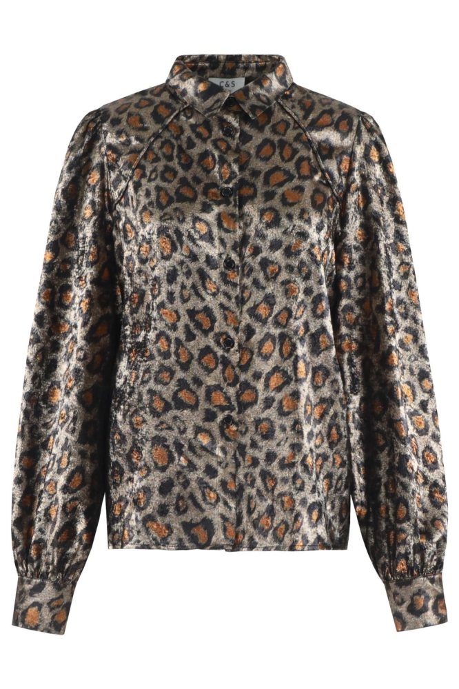 C&S The Label camel dames blouse | Vooraanzicht