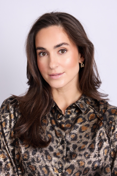 C&S The Label camel dames blouse | Close up