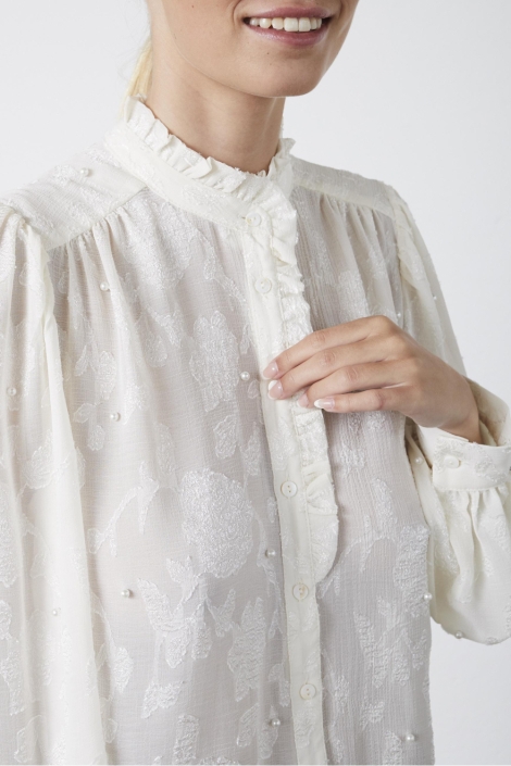 SisterS point beige dames blouse | Close up