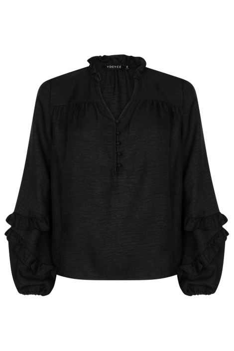 Ydence zwarte dames blouse | Vooraanzicht