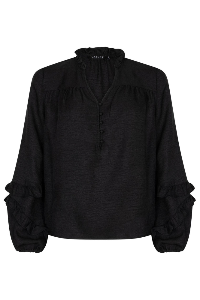 Ydence zwarte dames blouse | Vooraanzicht