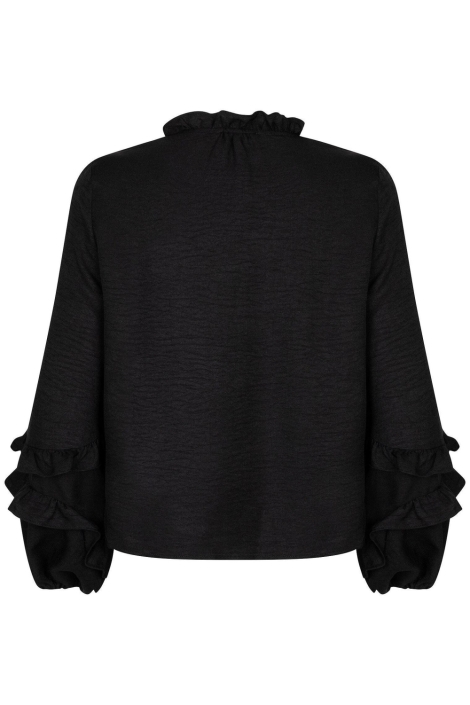 Ydence zwarte dames blouse | Achteraanzicht