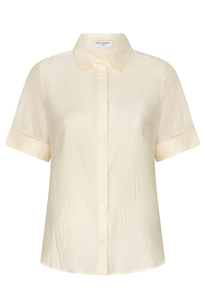Lofty Manner beige dames blouse | Vooraanzicht