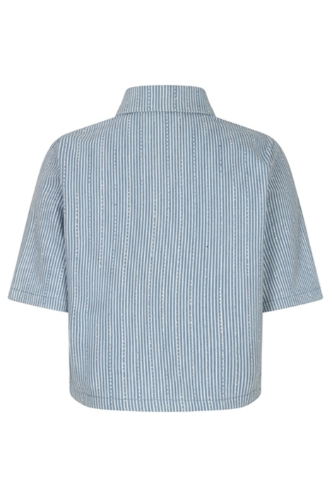 Lofty Manner blauwe dames blouse | Achteraanzicht