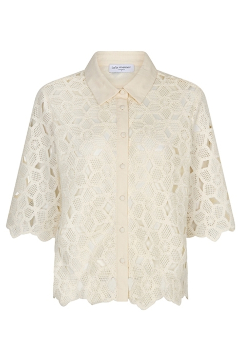 Lofty Manner beige dames blouse | Vooraanzicht