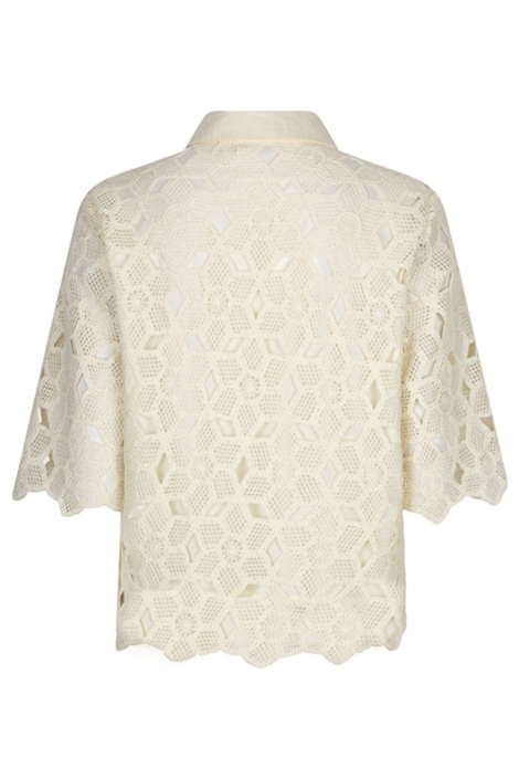 Lofty Manner beige dames blouse | Achteraanzicht