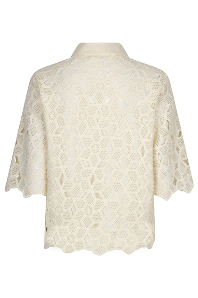Lofty Manner beige dames blouse | Achteraanzicht
