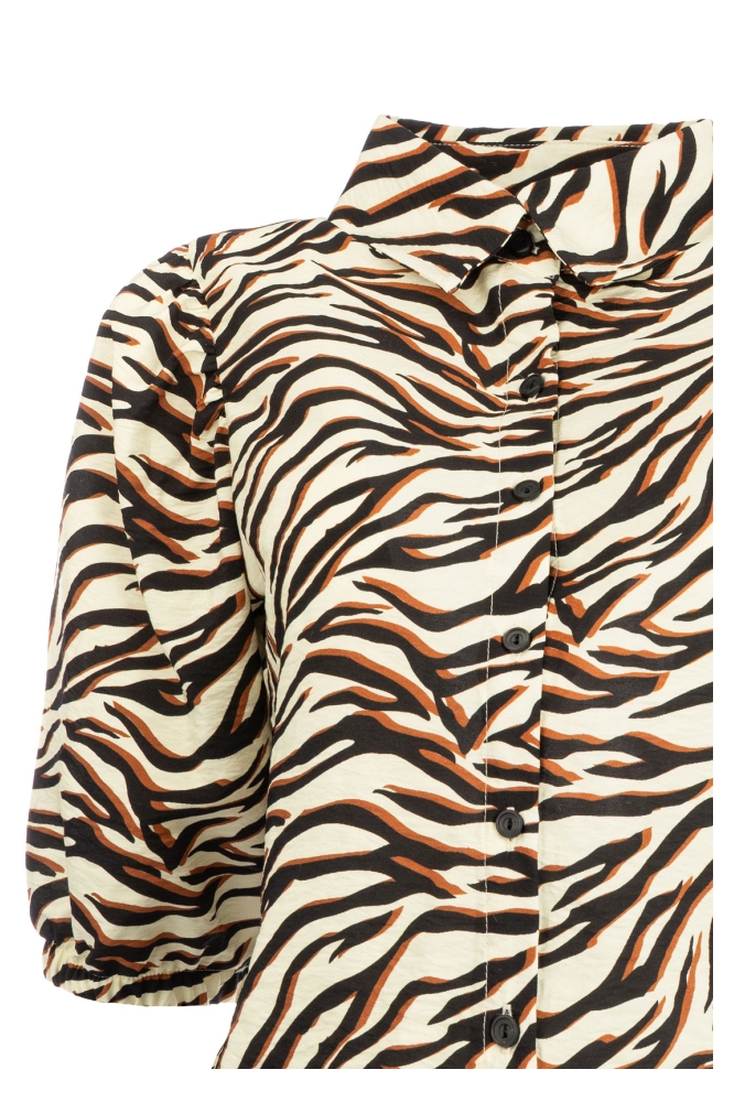 NED bruine dames blouse | Close up