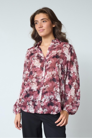 SisterS point Blouse EBBEY SH90 19534 BORDEAUX FLOWER