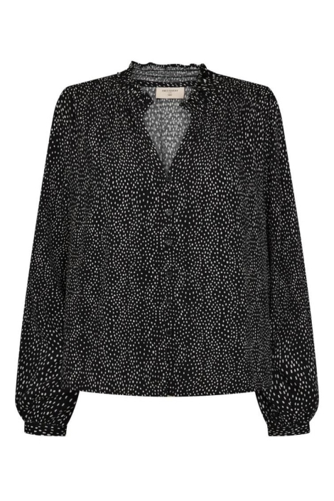 Freequent zwarte dames blouse | Vooraanzicht