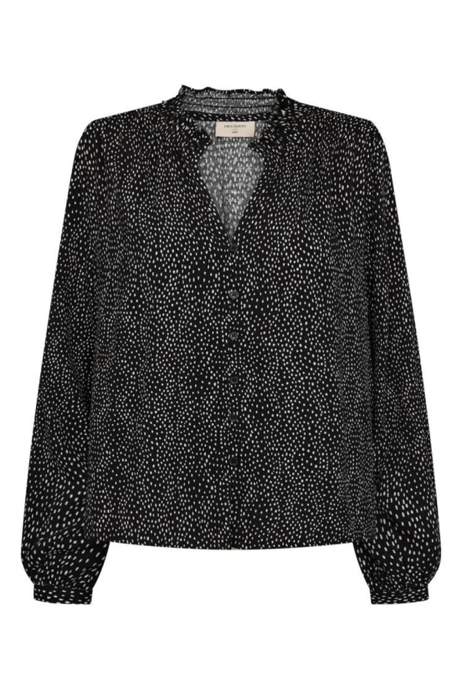 Freequent zwarte dames blouse | Vooraanzicht