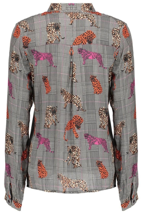 Geisha grijze dames blouse | Achteraanzicht