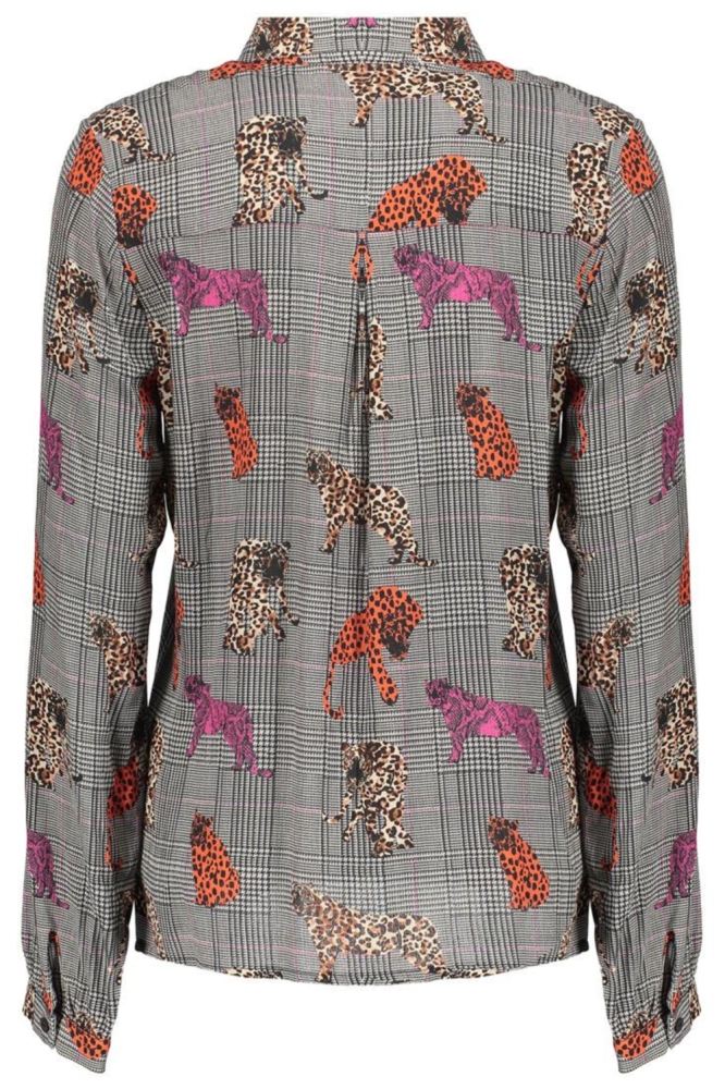 Geisha grijze dames blouse | Achteraanzicht