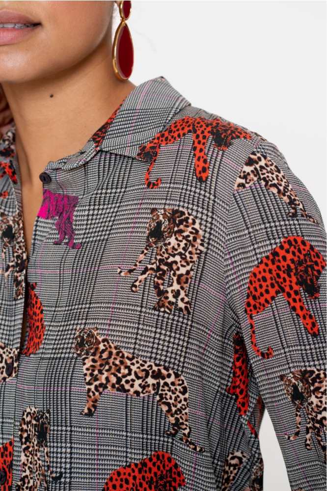 Geisha grijze dames blouse | Unique Selling Point