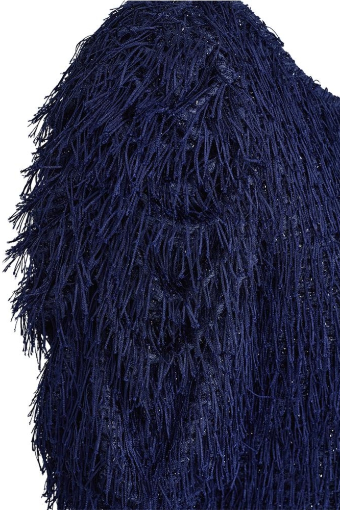 Freequent blauwe dames blouse | Close up