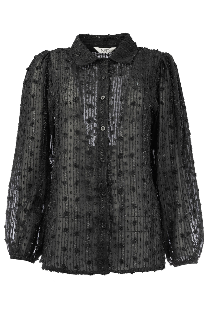 NED zwarte dames blouse | Vooraanzicht