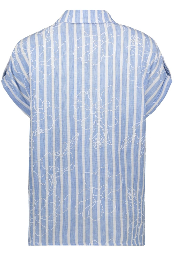 NED blauwe dames blouse | Achteraanzicht