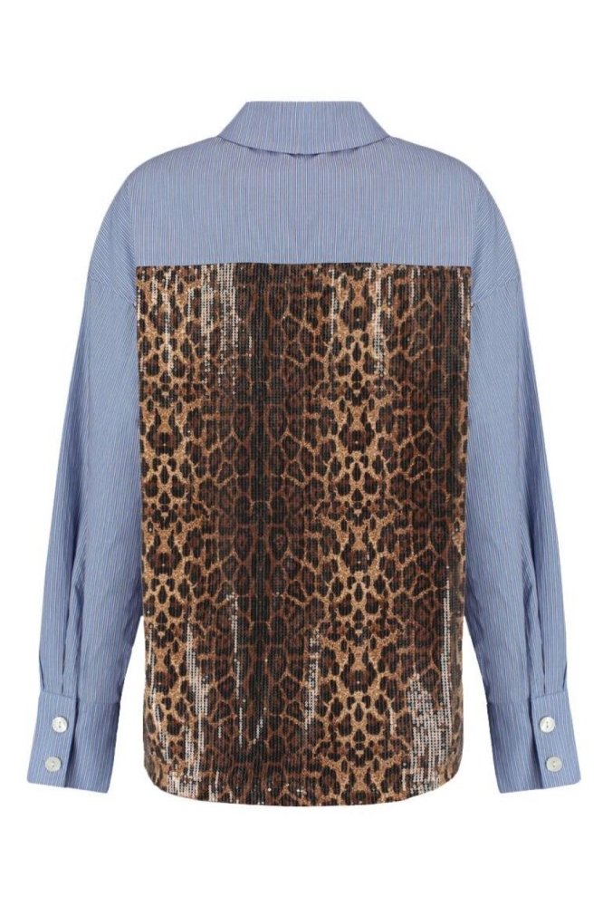 Harper & Yve blauwe dames blouse | Achteraanzicht