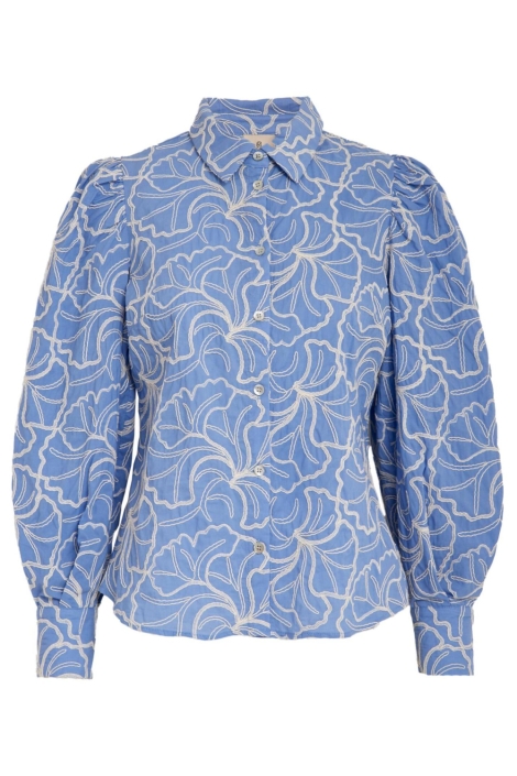 Peppercorn blauwe dames blouse | Vooraanzicht