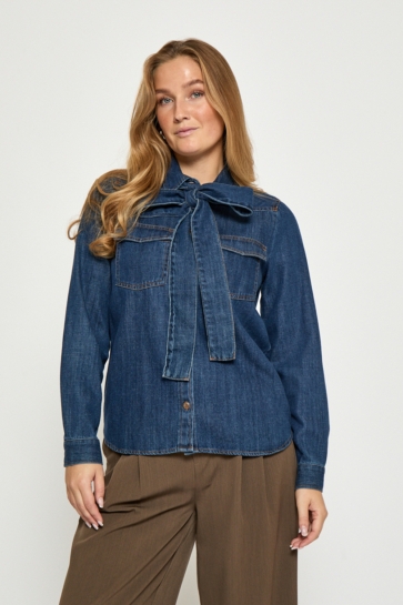 Peppercorn Blouse MADISON DENIM SHIRT PC8638 9610 MID BLUE DENIM