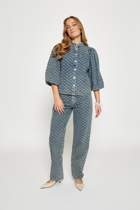 Minus blauwe dames blouse | Model