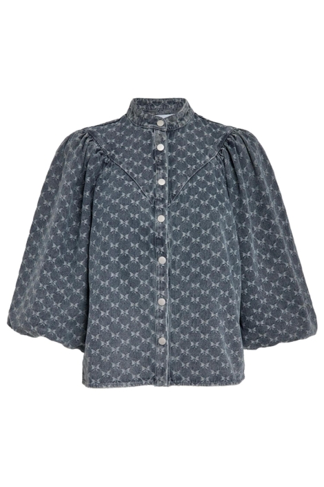 Minus blauwe dames blouse | Vooraanzicht