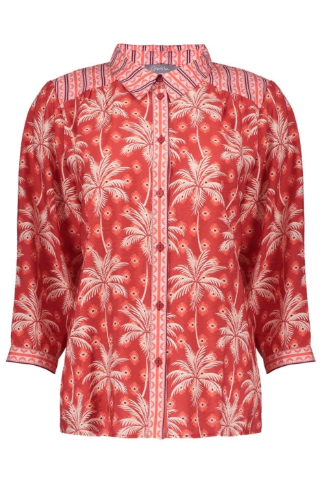 Geisha rode dames blouse | Vooraanzicht