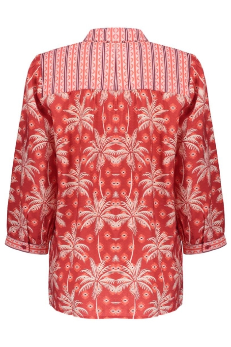 Geisha rode dames blouse | Achteraanzicht