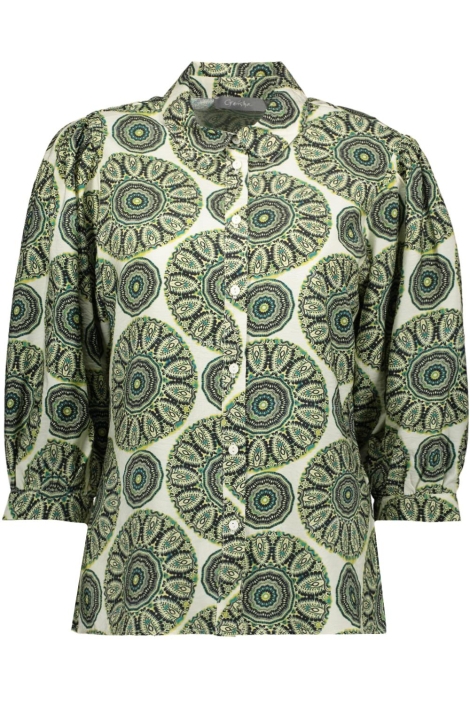 Geisha groene dames blouse | Vooraanzicht
