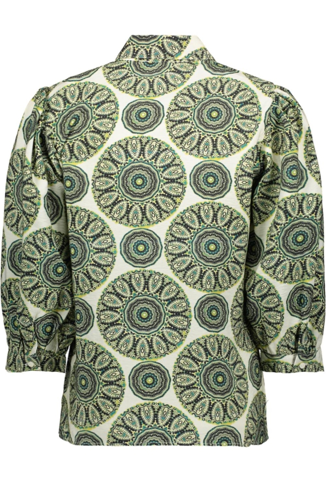Geisha groene dames blouse | Achteraanzicht
