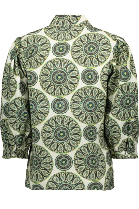 Geisha groene dames blouse | Achteraanzicht
