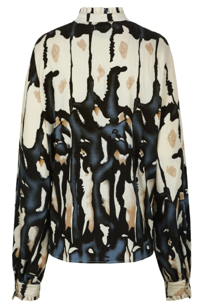 C&S The Label zand dames blouse | Achteraanzicht