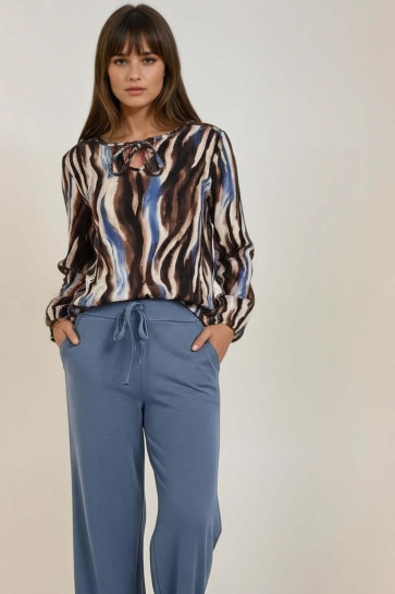 FOS Amsterdam Blouse LEXI AQUA LINES 7651 420 JEANS