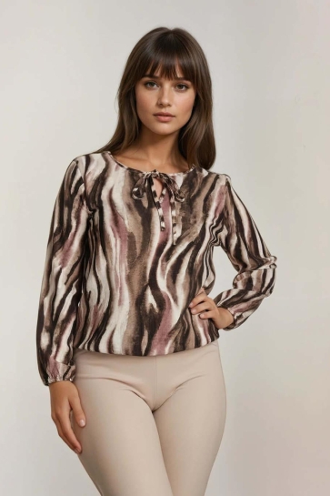 FOS Amsterdam Blouse LEXI AQUA LINES 7651 650 ROZE