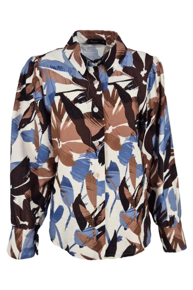 FOS Amsterdam blauwe dames blouse | Vooraanzicht