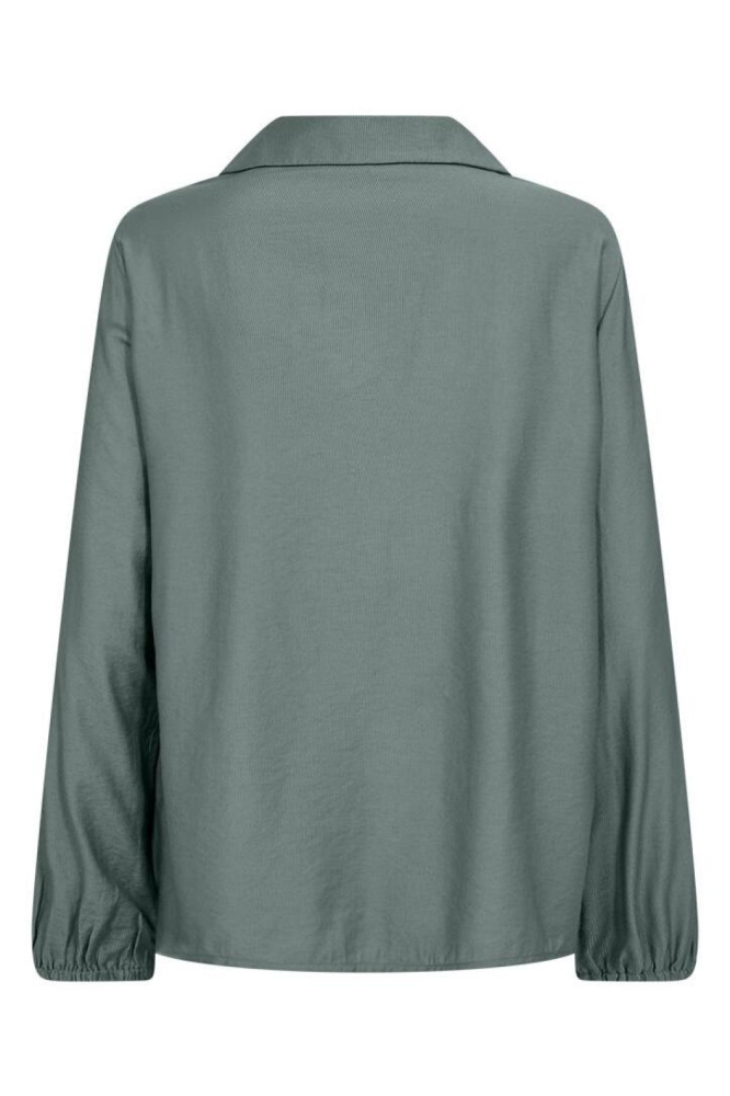 Freequent groene dames blouse | Achteraanzicht