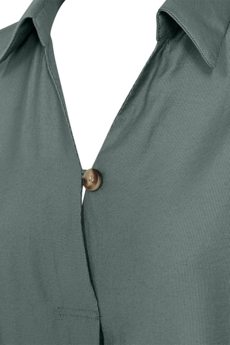 Freequent groene dames blouse | Close up