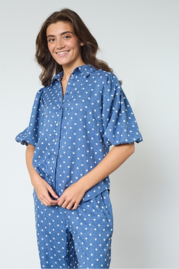 SisterS point Blouse ELLA SH74 19447 BLUE FLOWER