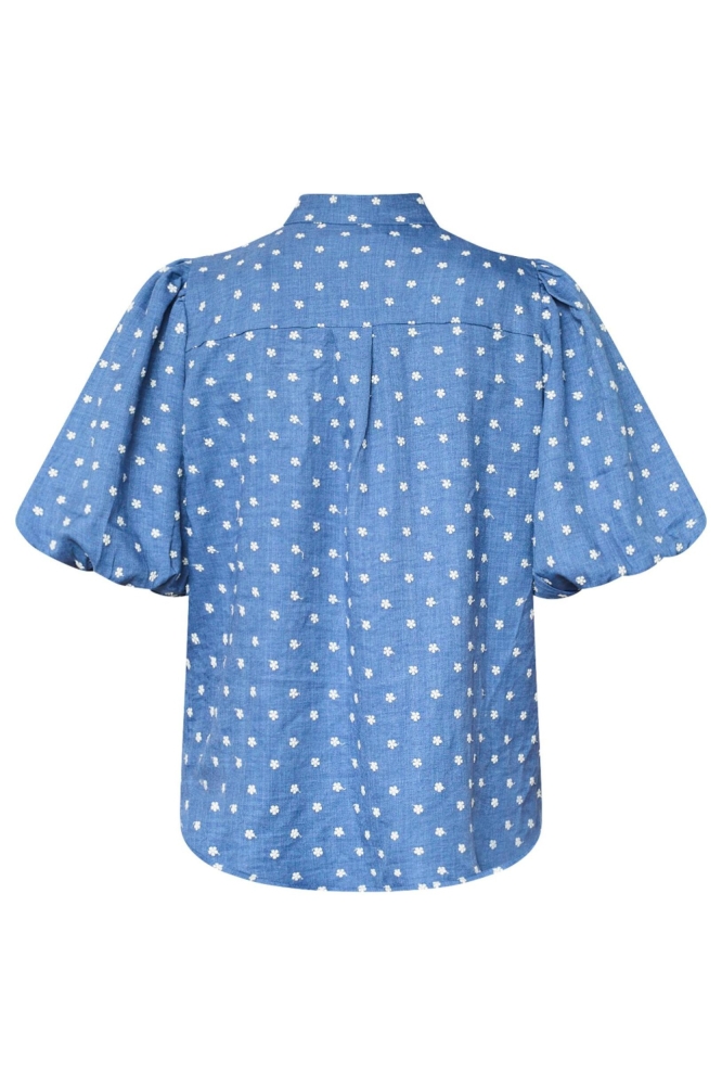 SisterS point blauwe dames blouse | Achteraanzicht