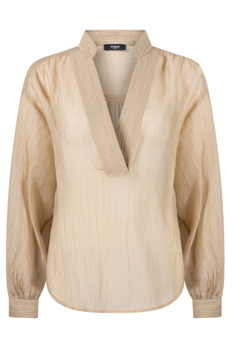 Juffrouw Jansen zand dames blouse | Vooraanzicht