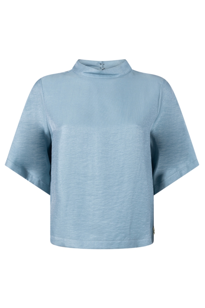 Juffrouw Jansen blauwe dames blouse | Vooraanzicht