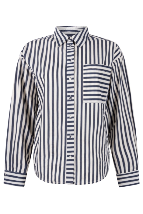 Juffrouw Jansen blauwe dames blouse | Vooraanzicht