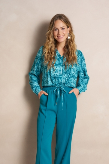Lofty Manner Blouse BLOUSE DALIA RB11 Teal Hearts