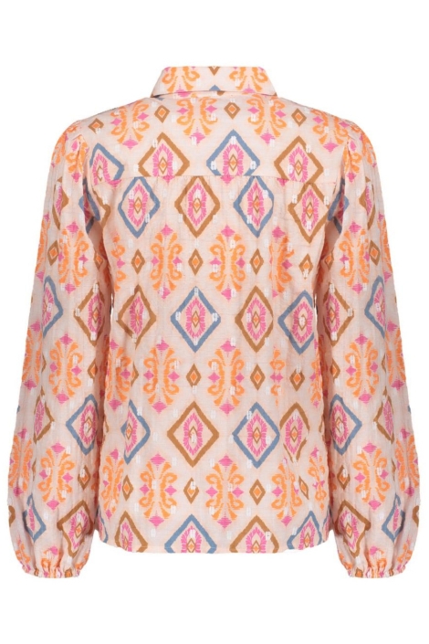 Geisha roze dames blouse | Achteraanzicht