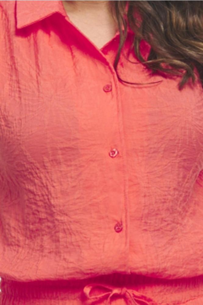 Zoso oranje dames blouse | Close up