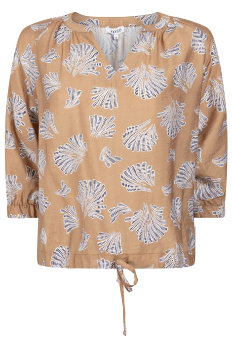 Zoso camel dames blouse | Vooraanzicht