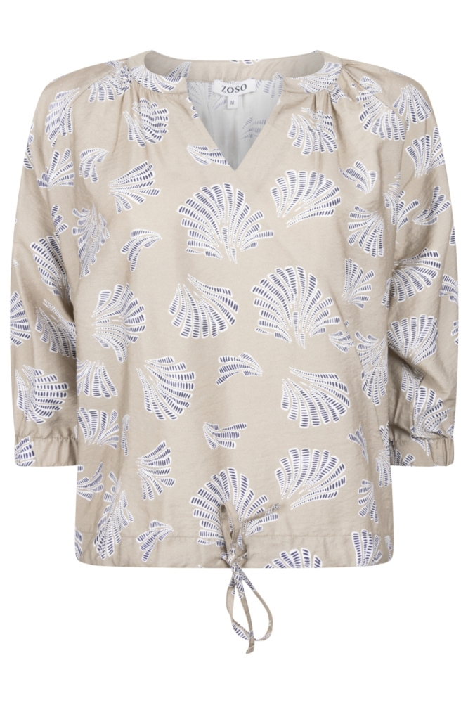 Zoso zand dames blouse | Vooraanzicht