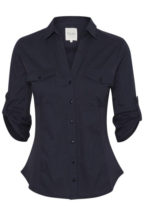 Part Two blauwe dames blouse | Vooraanzicht