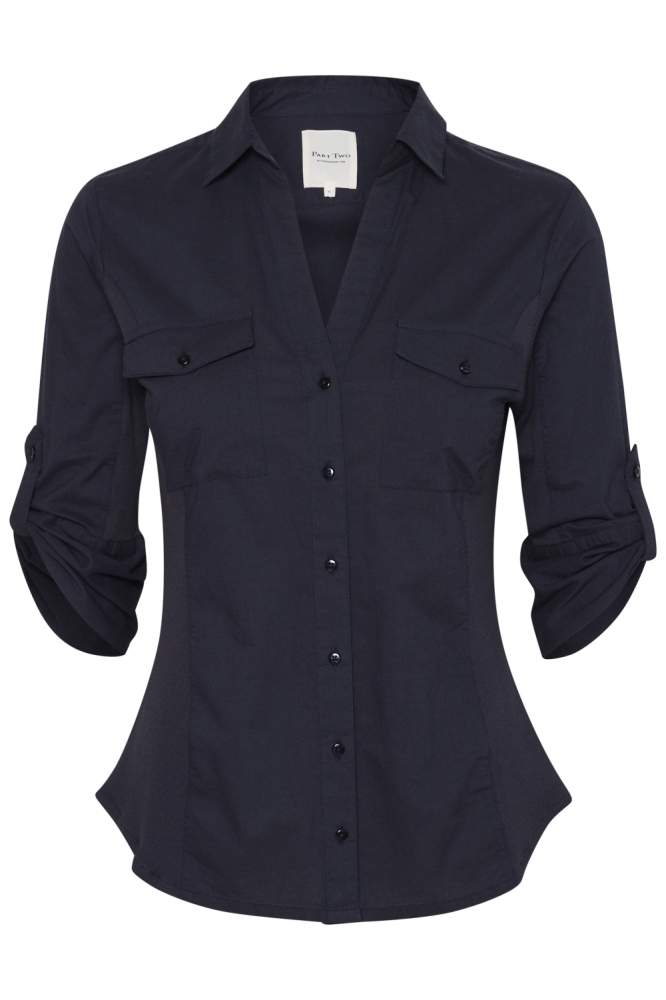 Part Two blauwe dames blouse | Vooraanzicht
